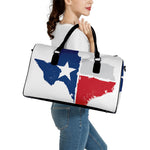 Texas State Flag Print Leather Duffle Bag