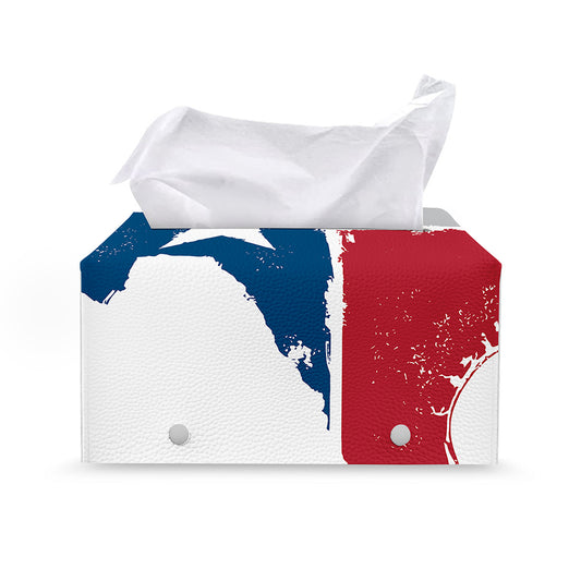 Texas State Flag Print Leather Tissue Box Cover
