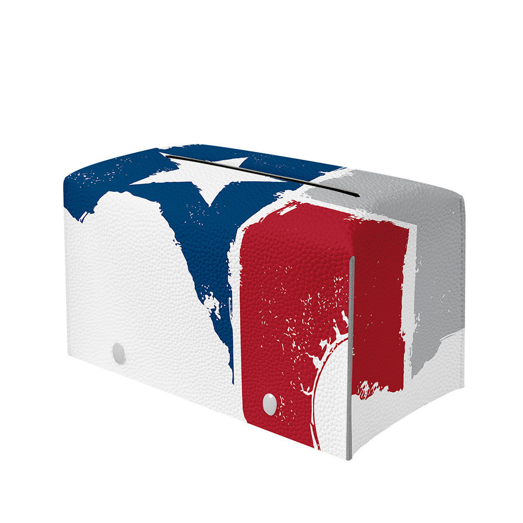 Texas State Flag Print Leather Tissue Box Cover