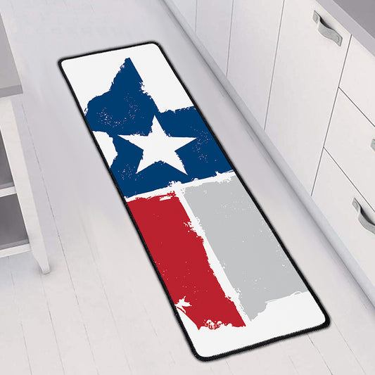 Texas State Flag Print Long Kitchen Mat