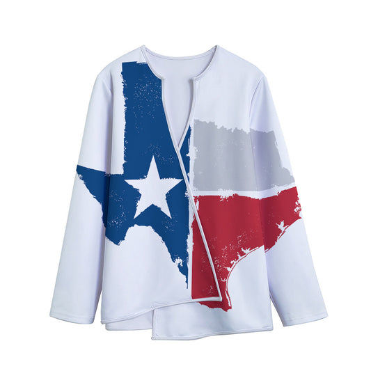 Texas State Flag Print Long Sleeve Short Coat