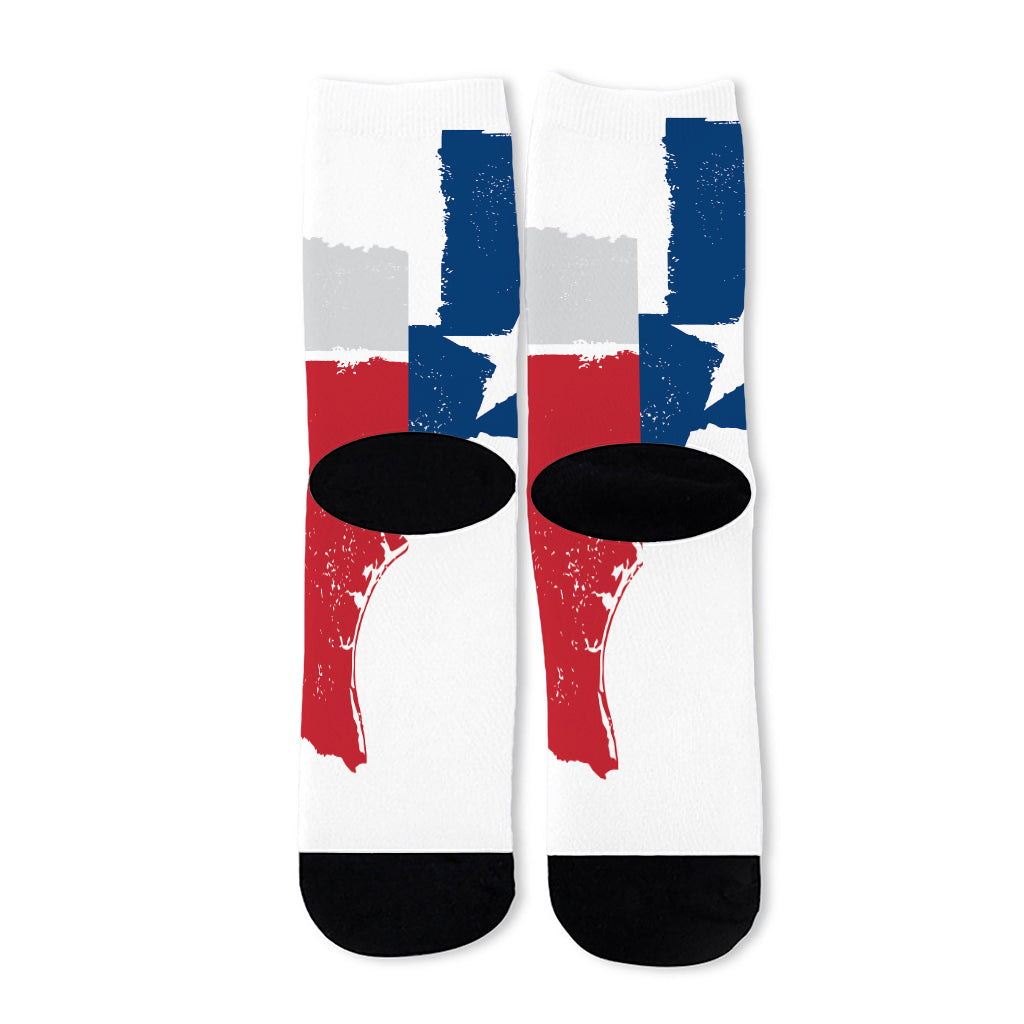 Texas State Flag Print Long Socks