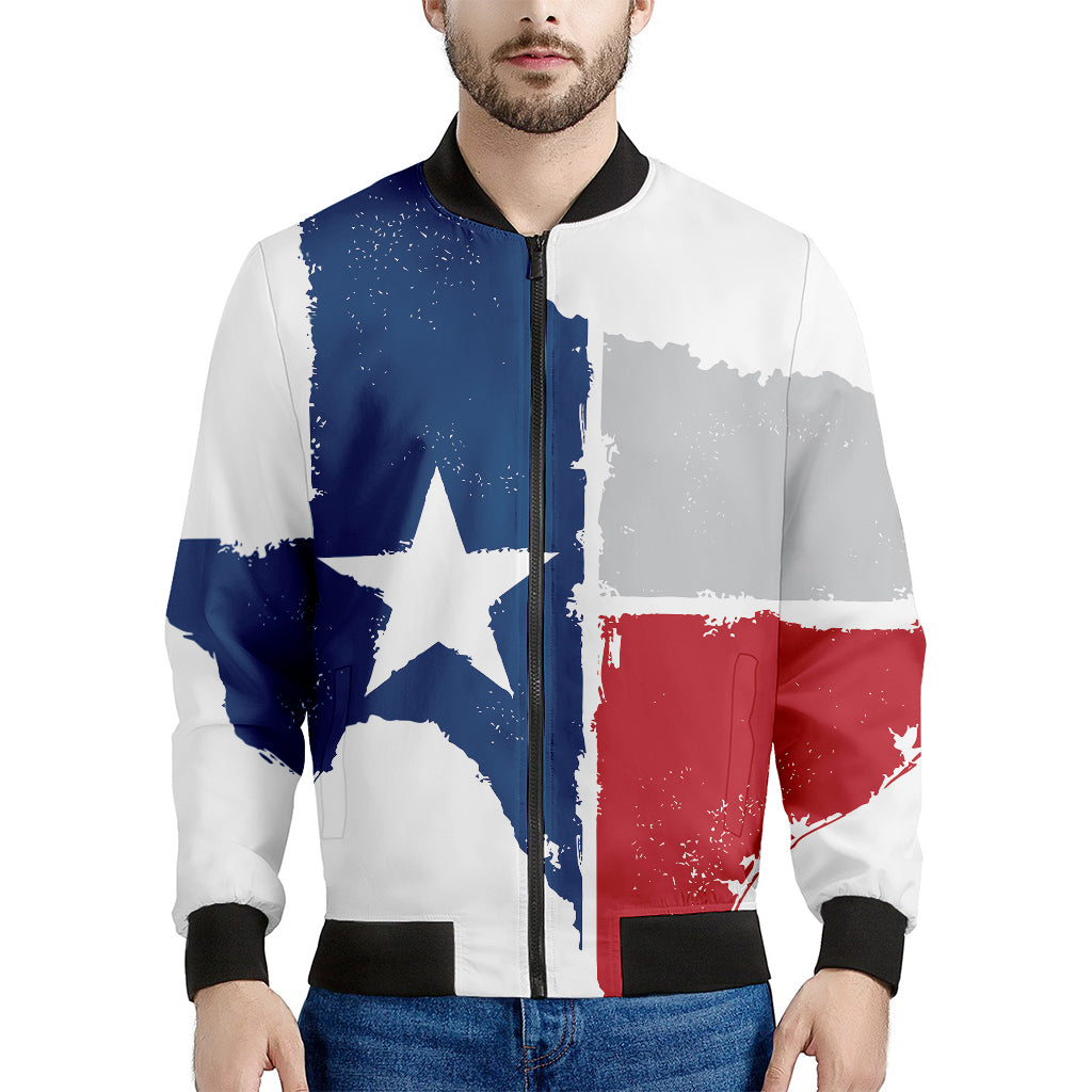 Texas State Flag Print Men's Bomber Jacket