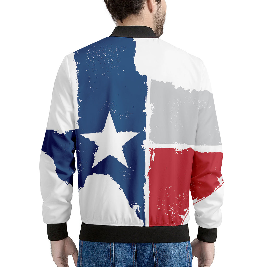 Texas State Flag Print Men's Bomber Jacket