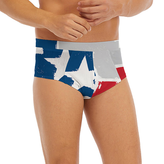 Texas State Flag Print Men's Briefs
