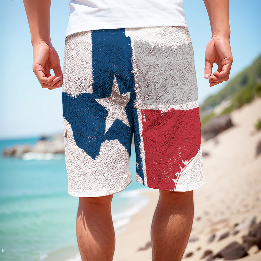 Texas State Flag Print Men's Cargo Shorts