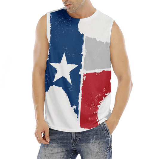 Texas State Flag Print Men's Fitness Tank Top