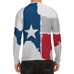 Texas State Flag Print Men's Long Sleeve Rash Guard