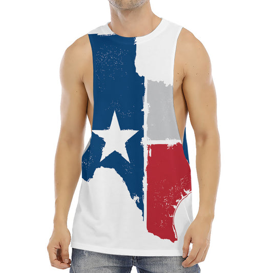 Texas State Flag Print Men's Muscle Tank Top