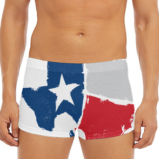 Texas State Flag Print Men's Short Boxer Briefs