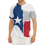 Texas State Flag Print Men's Short Sleeve Rash Guard