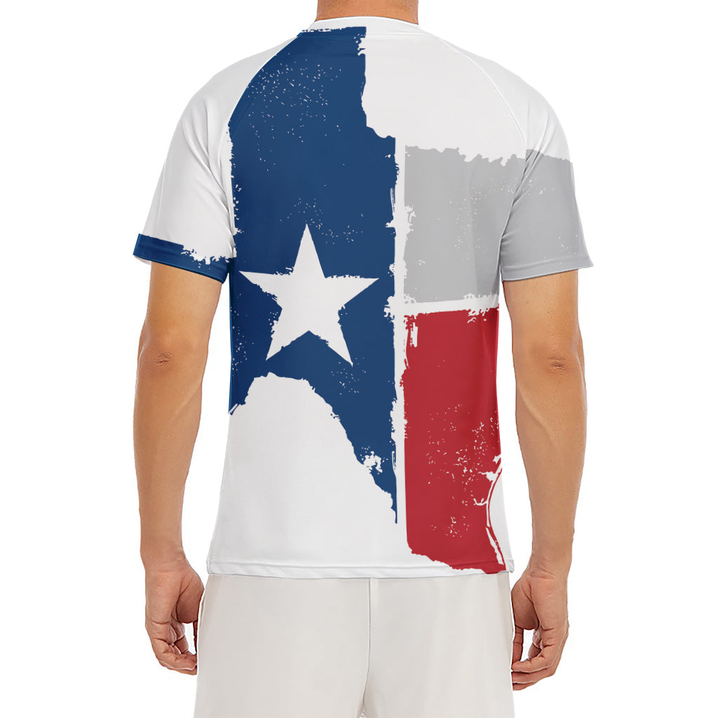 Texas State Flag Print Men's Short Sleeve Rash Guard