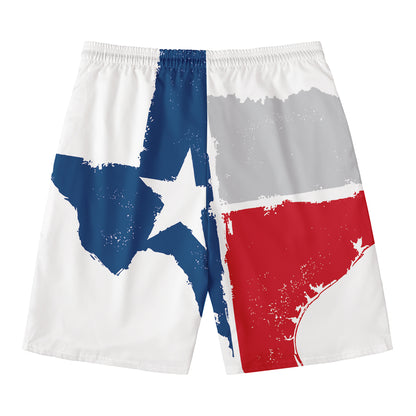 Texas State Flag Print Men's Swim Trunks