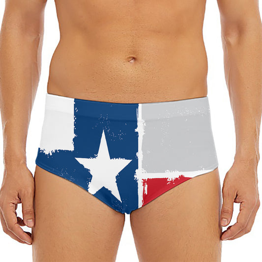 Texas State Flag Print Men's Triangle Swim Briefs