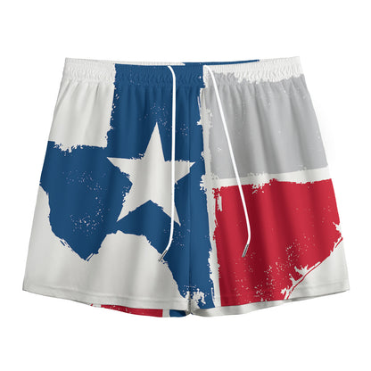 Texas State Flag Print Mesh Shorts