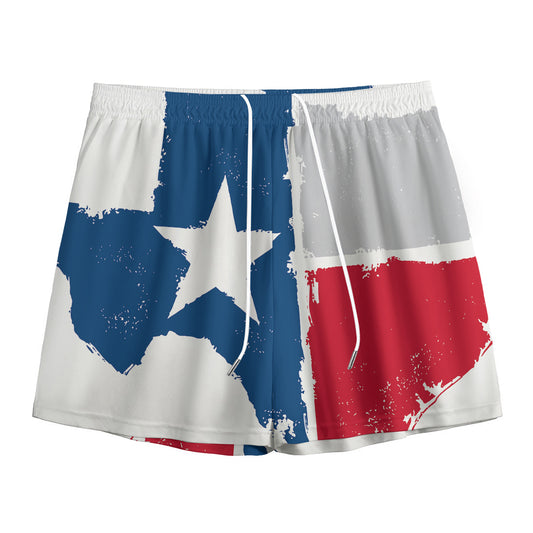 Texas State Flag Print Mesh Shorts