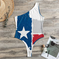 Texas State Flag Print One Shoulder Bodysuit