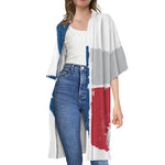 Texas State Flag Print Open Front Beach Cover Up