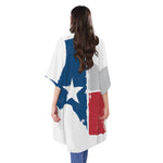 Texas State Flag Print Open Front Beach Cover Up
