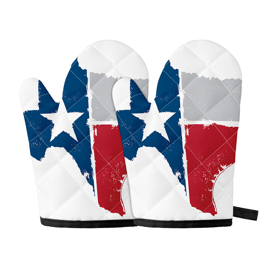 Texas State Flag Print Oven Mitts