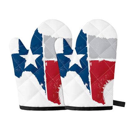 Texas State Flag Print Oven Mitts