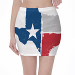 Texas State Flag Print Pencil Mini Skirt
