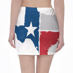 Texas State Flag Print Pencil Mini Skirt
