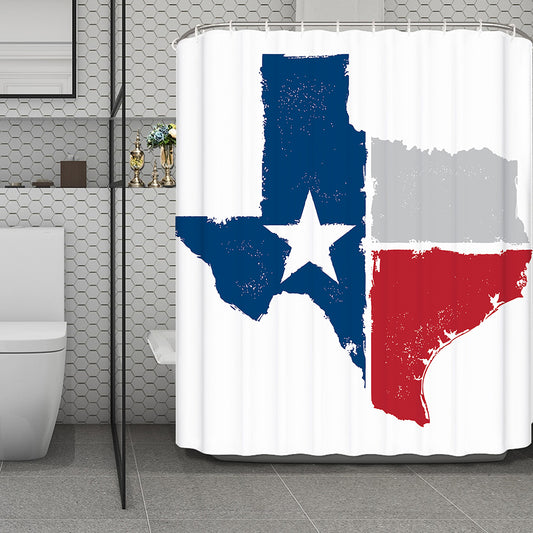Texas State Flag Print Polyester Shower Curtain