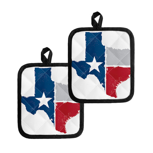 Texas State Flag Print Pot Holders