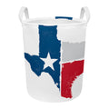 Texas State Flag Print Round Laundry Basket