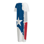 Texas State Flag Print Short Sleeve Long Nightdress