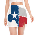 Texas State Flag Print Side Slit Mini Skirt