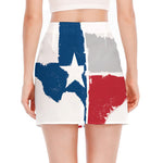 Texas State Flag Print Side Slit Mini Skirt