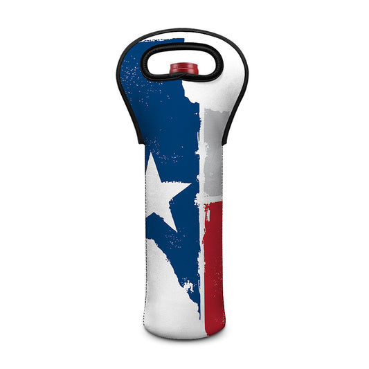 Texas State Flag Print Single Neoprene Wine Tote
