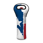 Texas State Flag Print Single Neoprene Wine Tote
