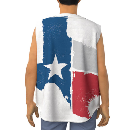 Texas State Flag Print Sleeveless Baseball Jersey
