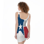 Texas State Flag Print Sleeveless Bodycon Dress