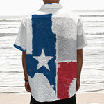 Texas State Flag Print Textured Short Sleeve Shirt