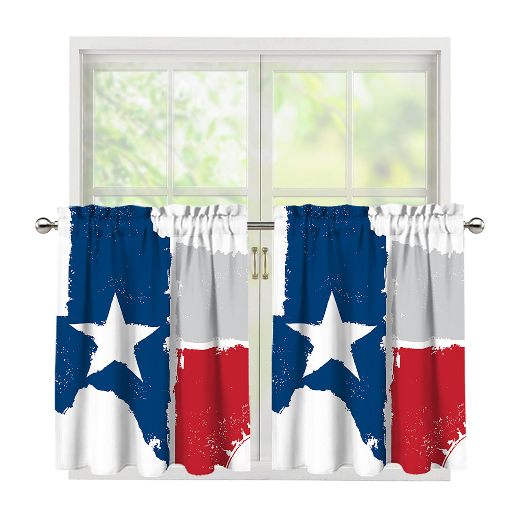Texas State Flag Print Tier Curtains