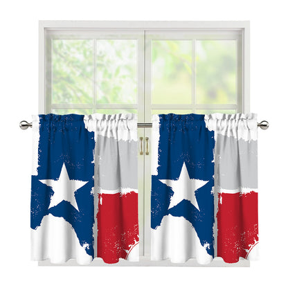 Texas State Flag Print Tier Curtains