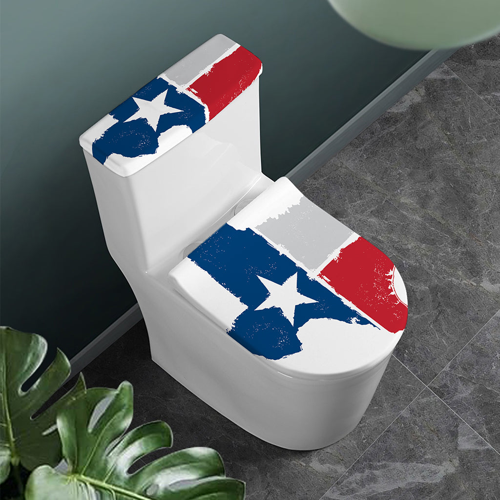 Texas State Flag Print Toilet Lid And Tank Cover Set