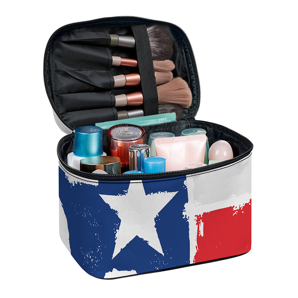 Texas State Flag Print Travel Makeup Bag