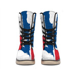 Texas State Flag Print Winter Boots