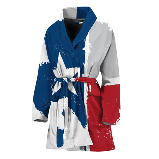 Texas State Flag Print Women's Bathrobe