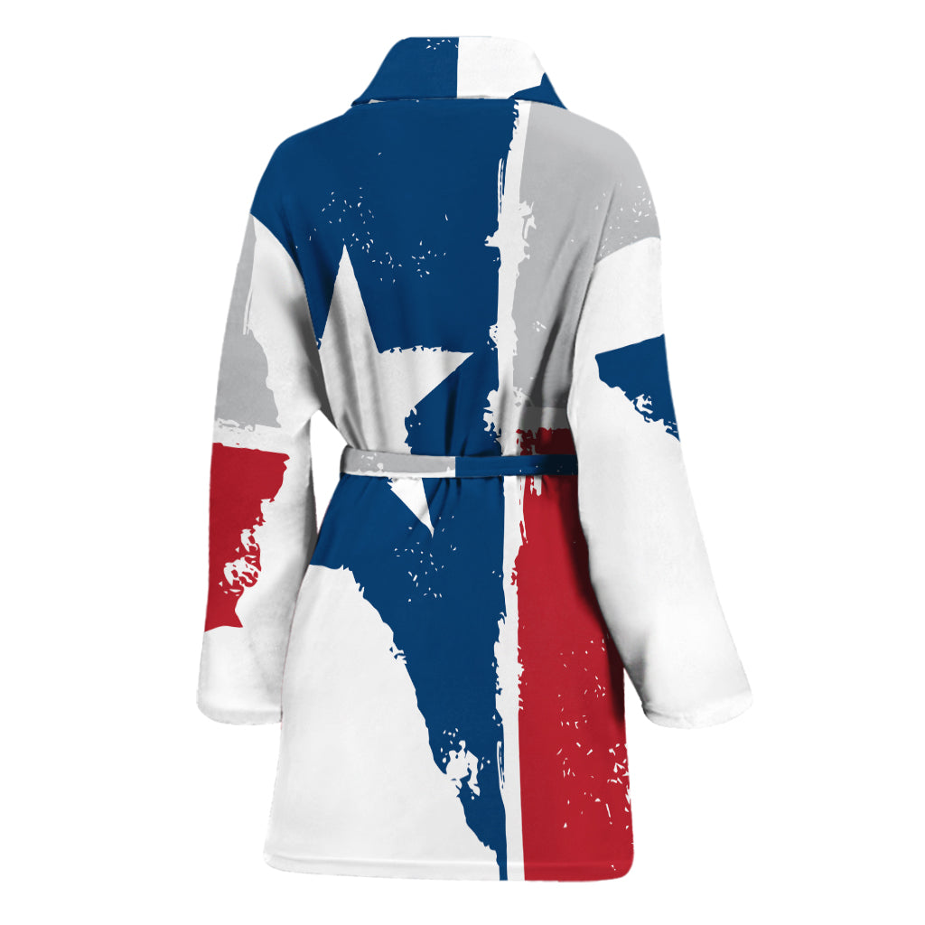 Texas State Flag Print Women's Bathrobe