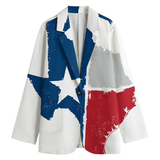Texas State Flag Print Women's Blazer