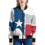 Texas State Flag Print Women's Bomber Jacket