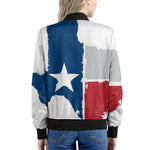 Texas State Flag Print Women's Bomber Jacket