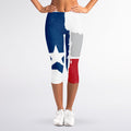 Texas State Flag Print Women's Capri Leggings
