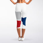 Texas State Flag Print Women's Capri Leggings